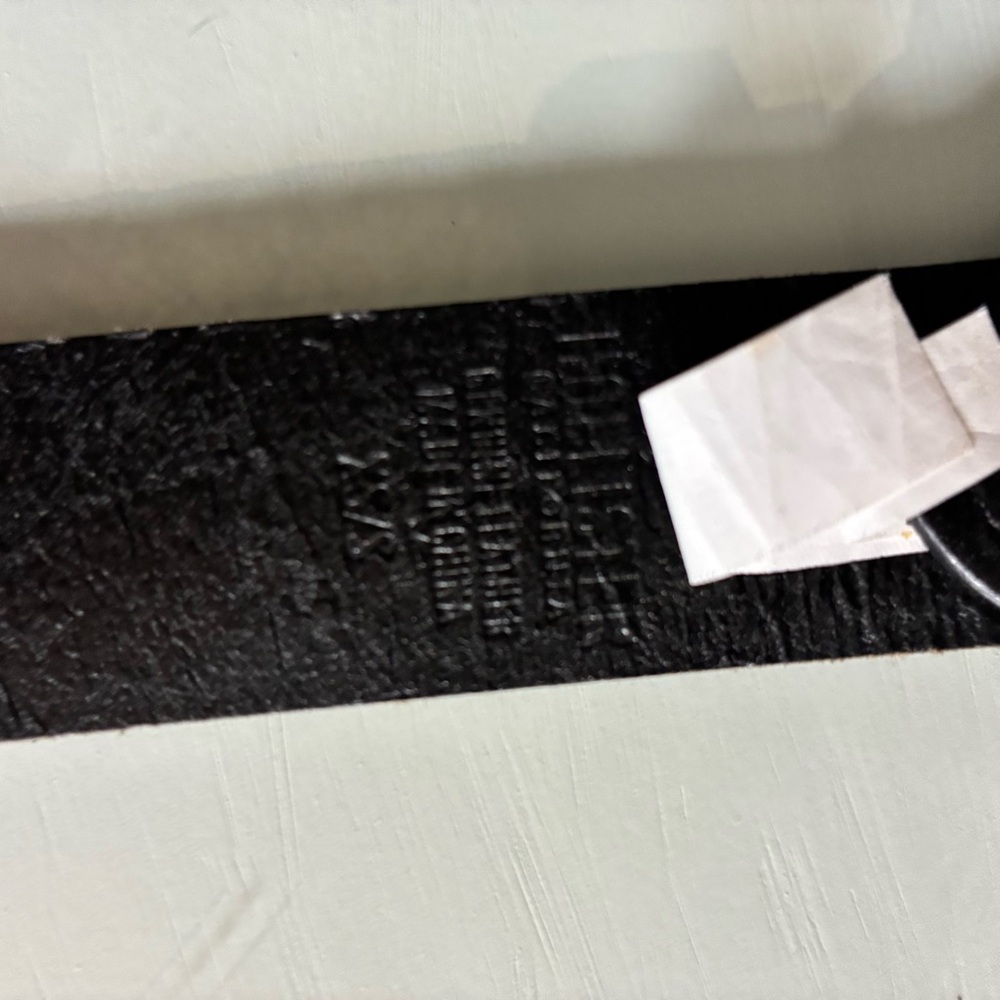 Black Leather Belt with Silver Buckle - Picture 2 of 3